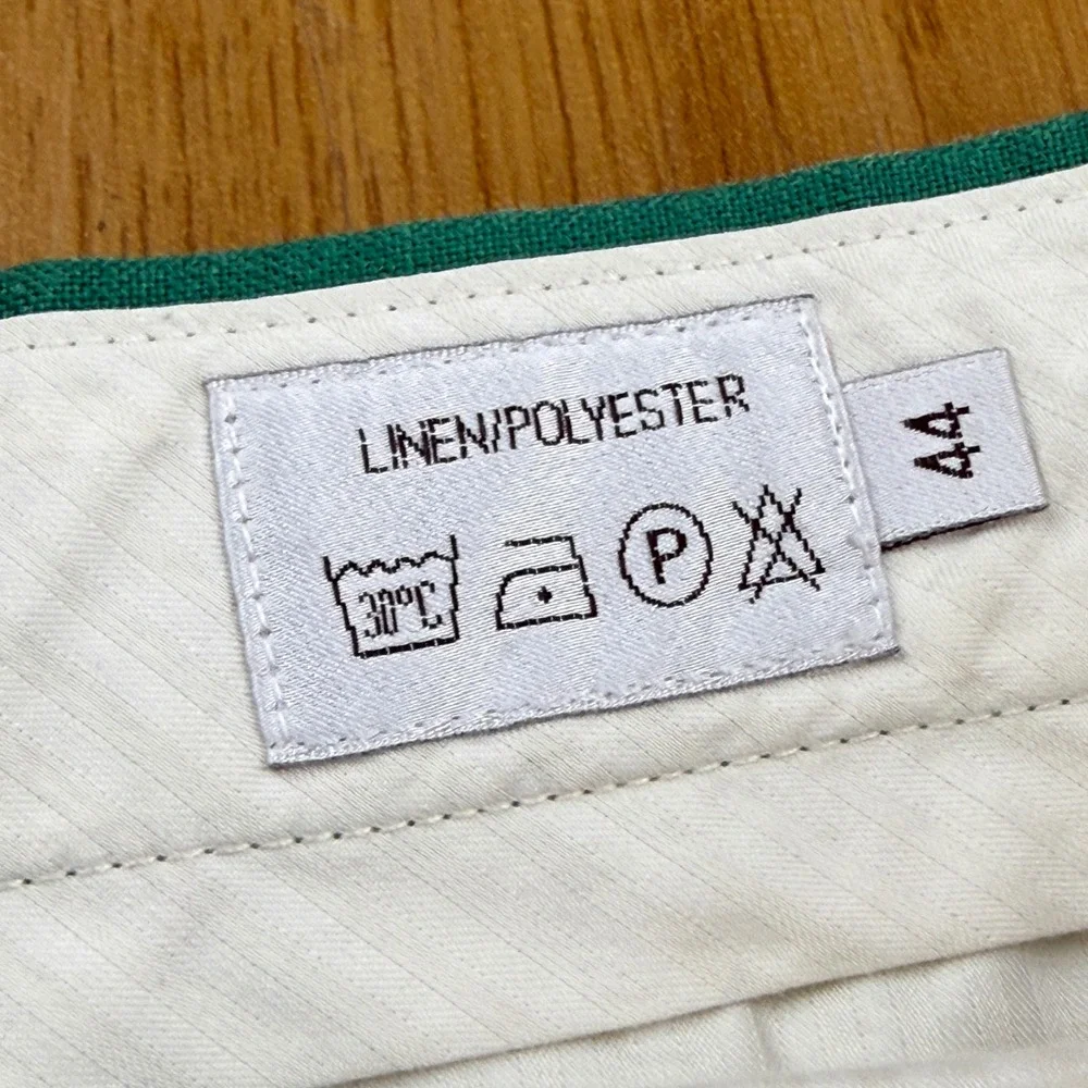 Vintage Islander Linen Bermuda Shorts Green Pleated Mens 44 English Sports Shop